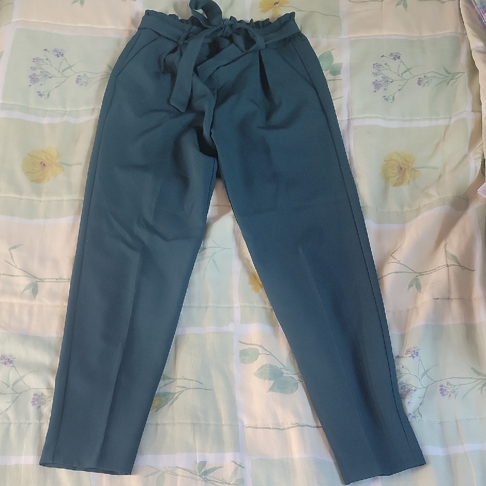 Dark Green Flirtatious High-Waisted Trousers